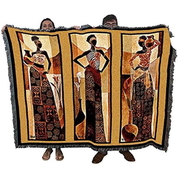 Namirya Blanket by Keith Mallett - African Cultural Gift Tapestry Throw Woven from Cotton - Made in The USA (72x54)$$Home Decor, Kitchen, & Other