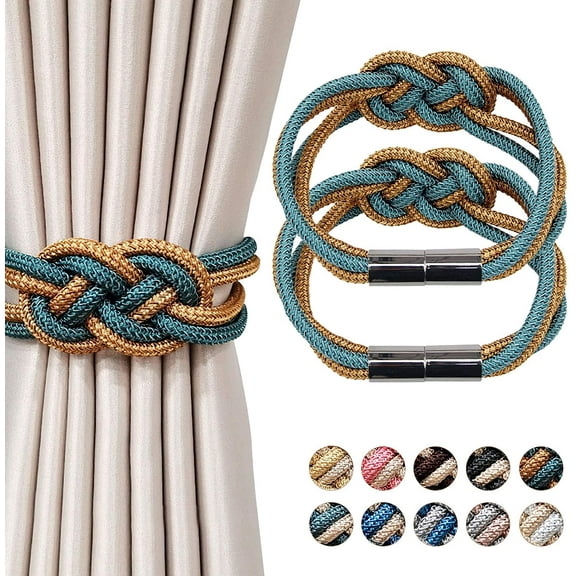 Namotu Magnetic Curtain Tiebacks Modern Simple Style Decorative Braided Rope 2 Count