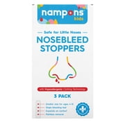 Nampons Nosebleed Stoppers, Nasal Plugs with Clotting Agent, First Aid Kit, 3 Count