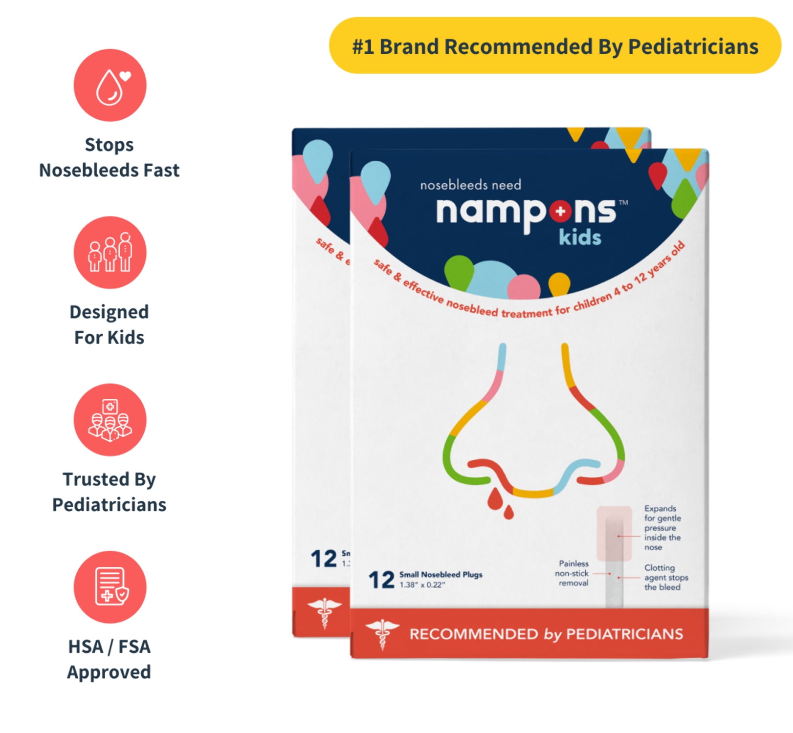 Nampons™ Kids for Nosebleeds - 6 Small Nosebleed Stoppers with