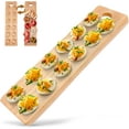 Namre' Wooden Deviled Egg Tray 12 Holes, 17 x 4in Reversible Deviled