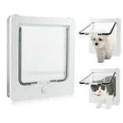 Namsan Cat Door Cat Flap with 4 Way Locking for Interior Exterior Doors 27.5 x 23.5 x 5 cm --White