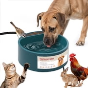 NAMSAN Dog Heated Water Bowl Thermal-Bowl for Cat & Dog, 75 fl oz, Green