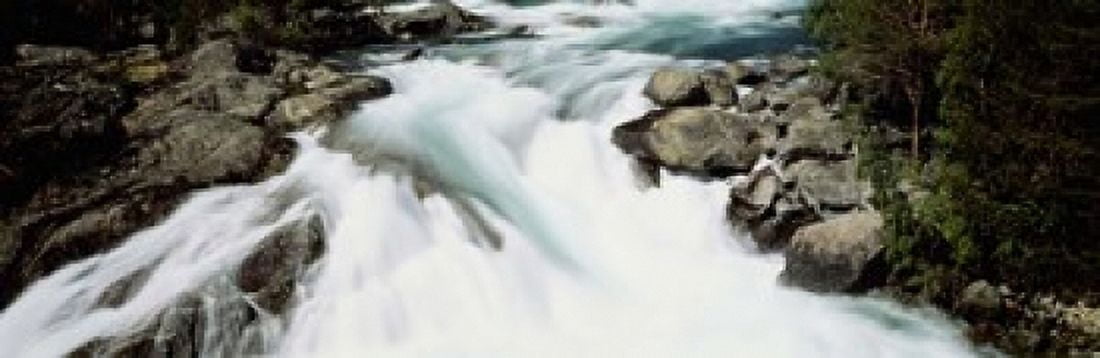 Namsen River Norway Canvas Art - Panoramic Images (18 x 6)