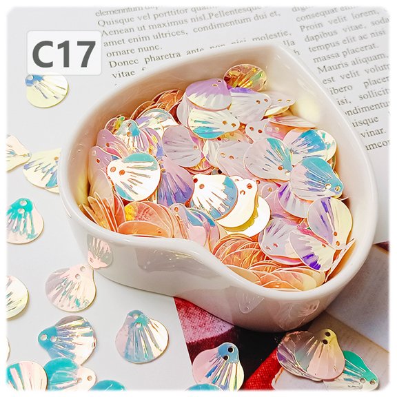 Namzi 1 Package of Shell Shaped Sequins for DIY Clothing Accessories,Headwear,Stage Costumes,Craft Supplies,Accents on Bags and Shoes,C17