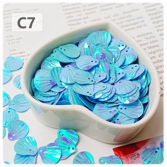 Namzi 1 Package of Shell Shaped Sequins for DIY Clothing Accessories,Headwear,Stage Costumes,Craft Supplies,Accents on Bags and Shoes,C7