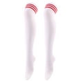 thumbnail image 1 of Namzi 1 Pairs Over Knee Socks Knee-High Socks High Thigh Boot Stockings Women Knee Highs Socks for Girl Cosplay, Daily Wear,White B, 1 of 2
