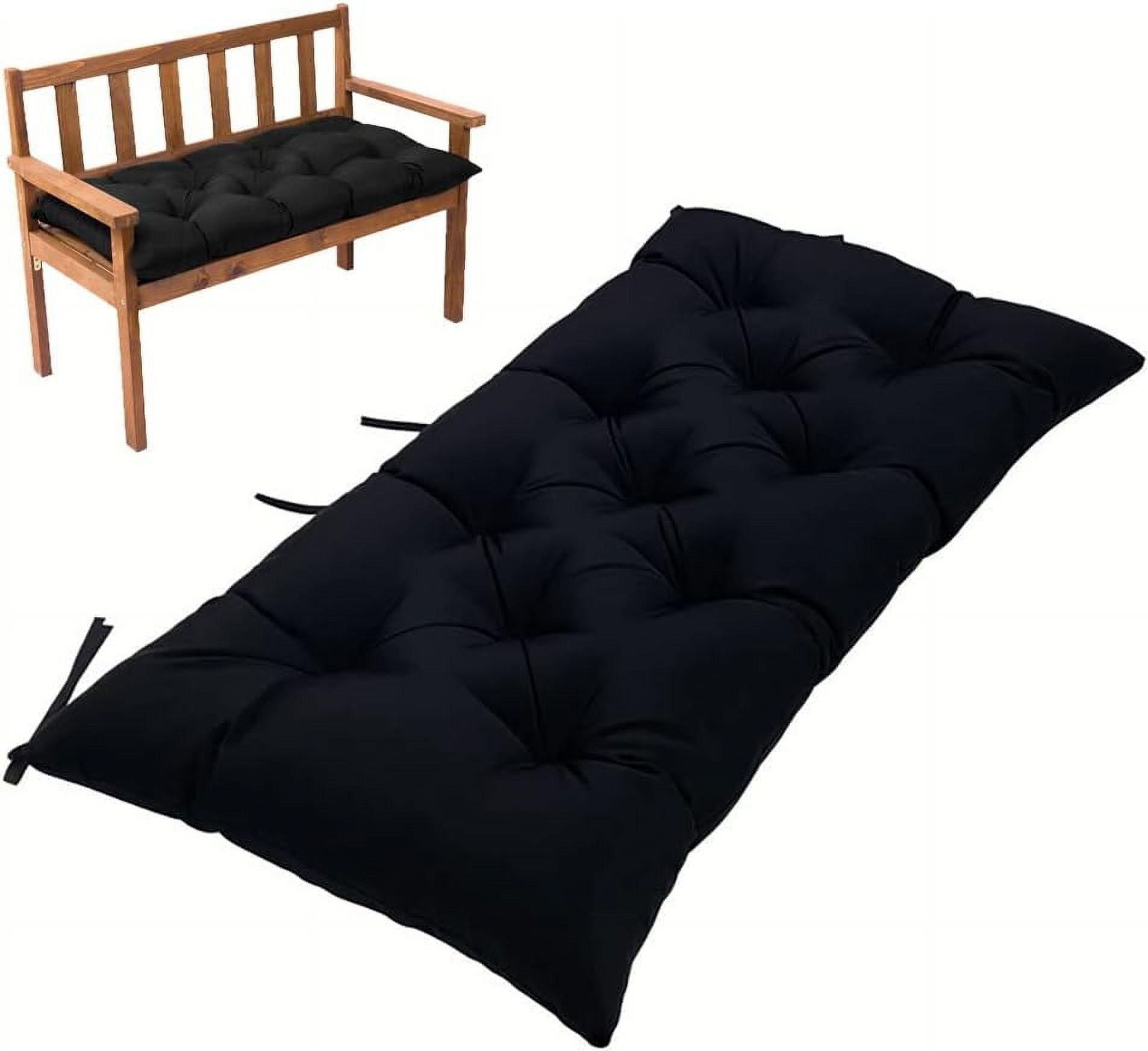 Namzi 1 Pcs Bench Cushion, Outdoor Bench Cushion for Patio & Garden, Heavy Duty Outdoor Furniture Cushion for Porch Seating,39.37*19.68*3.14inch,Black