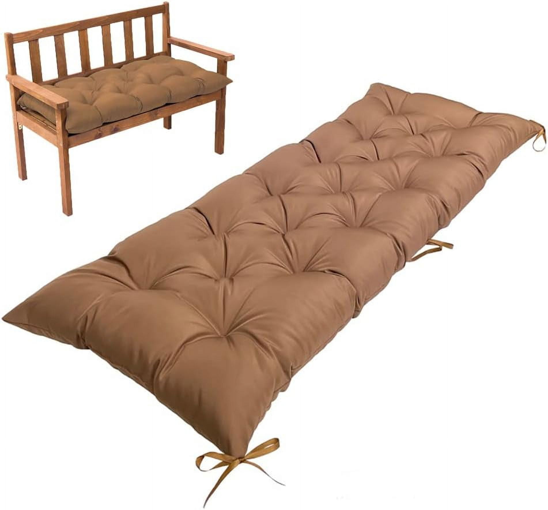 Namzi 1 Pcs Bench Cushion, Outdoor Bench Cushion for Patio & Garden, Heavy Duty Outdoor Furniture Cushion for Porch Seating,59*19.68*3.14inch,Light Brown