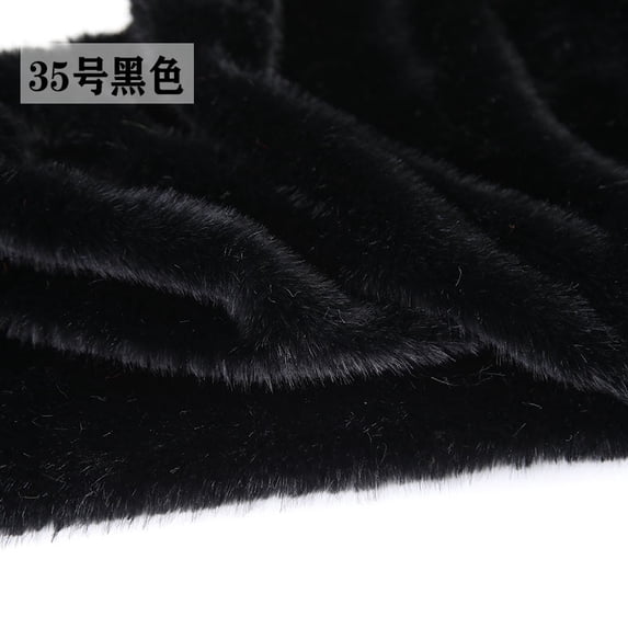 Namzi 1 Piece 19.69*19.69in Imitation Rabbit Fur Short Plush Fabric,Soft and Fluffy Faux Fur Fabric for DIY Craft Sewing Projects,Headwear,Gloves,Home Decoration,Black