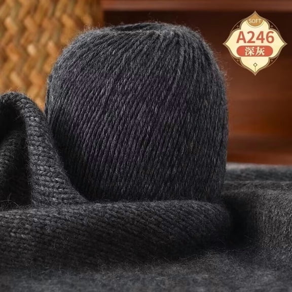 Namzi , 1 Roll Wool for Knitting 6 Shares, High Quality Crochet Yarn for Craft Projects, Soft Fleece Yarn Suitable for DIY Knitting & Crochet Work, Durable.dark gray A