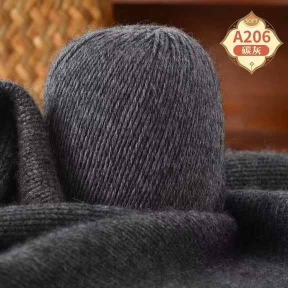 Namzi , 1 Roll Wool for Knitting 6 Shares, dark gray High Quality Crochet Yarn for Craft Projects, Soft Fleece Yarn Suitable for DIY Knitting & Crochet Work, Durable