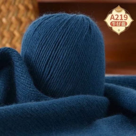 Namzi , 1 Roll Wool for Knitting 6 Shares,denim blue High Quality Crochet Yarn for Craft Projects, Soft Fleece Yarn Suitable for DIY Knitting & Crochet Work, Durable
