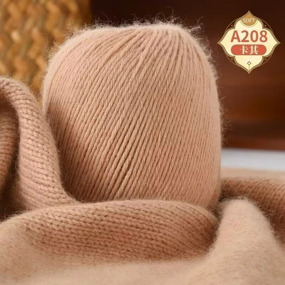 Namzi , 1 Roll Wool for Knitting 6 Shares,khaki High Quality Crochet Yarn for Craft Projects, Soft Fleece Yarn Suitable for DIY Knitting & Crochet Work, Durable