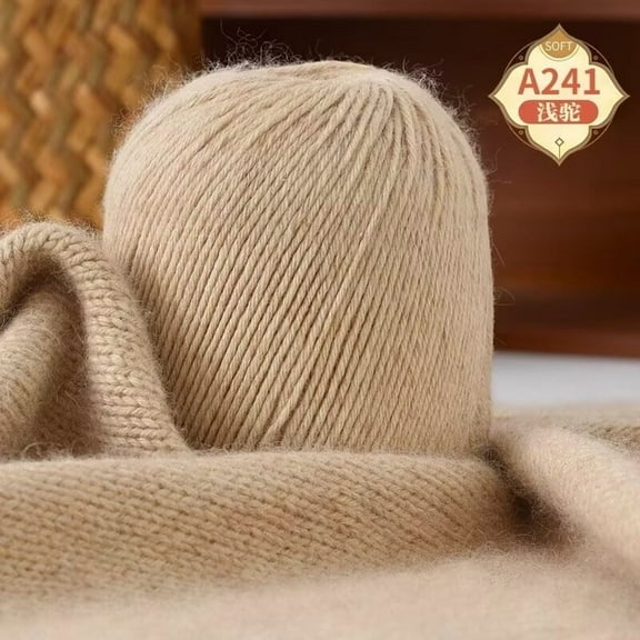 Namzi , 1 Roll Wool for Knitting 6 Shares, light camel High Quality Crochet Yarn for Craft Projects, Soft Fleece Yarn Suitable for DIY Knitting & Crochet Work, Durable