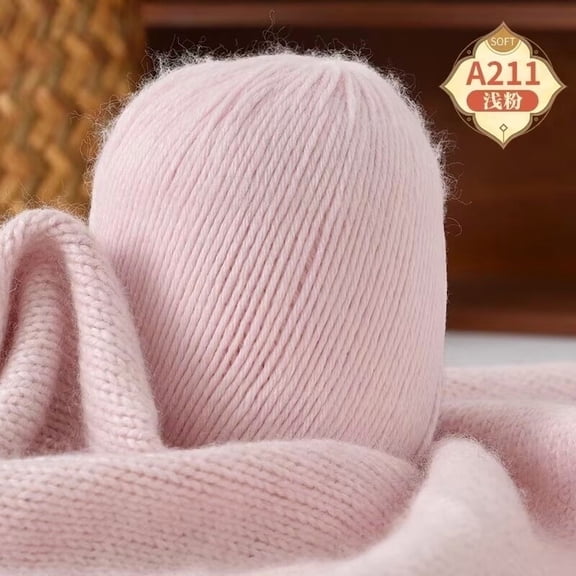 Namzi , 1 Roll Wool for Knitting 6 Shares,light pink High Quality Crochet Yarn for Craft Projects, Soft Fleece Yarn Suitable for DIY Knitting & Crochet Work, Durable