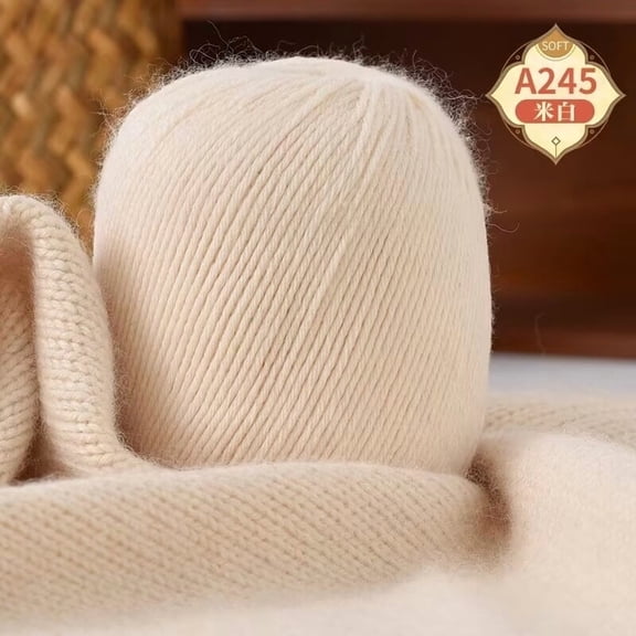 Namzi , 1 Roll Wool for Knitting 6 Shares, Off white High Quality Crochet Yarn for Craft Projects, Soft Fleece Yarn Suitable for DIY Knitting & Crochet Work, Durable