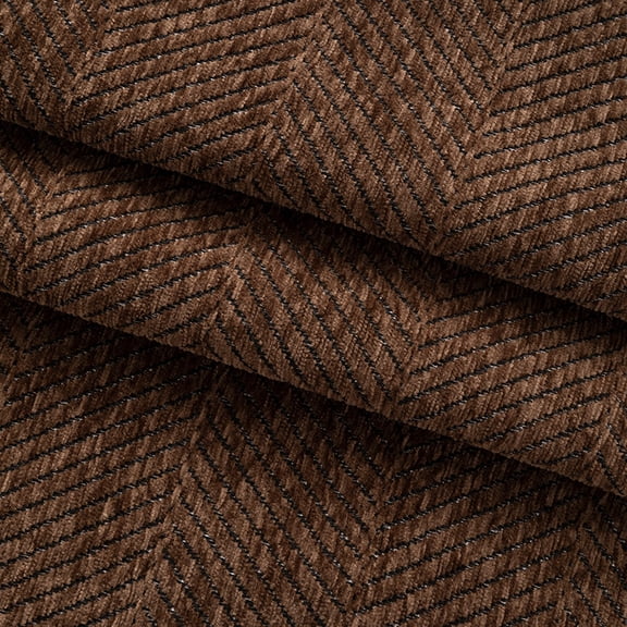 Namzi 1 Yard Herringbone Fabric Textured Twill Weave Polyester Fabric for Furniture Chair Couch DIY Projects,Brown