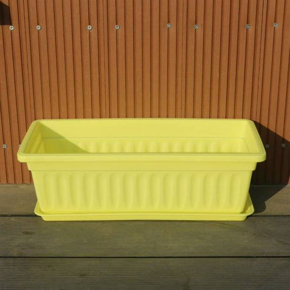 Namzi 1 balcony vegetable pot, household planting box, large rectangular vegetable pot, gardening creative resin plastic yellow without tray, flower pot 50 * 21 * 14cm