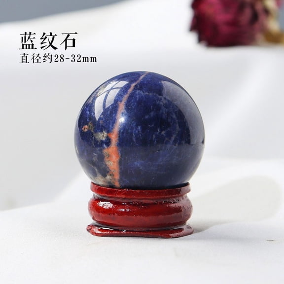 Namzi 1 piece of blue natural crystal original stone ball with base, planetary science popularization mineral logo ornament Seven Star Gust Water Ball