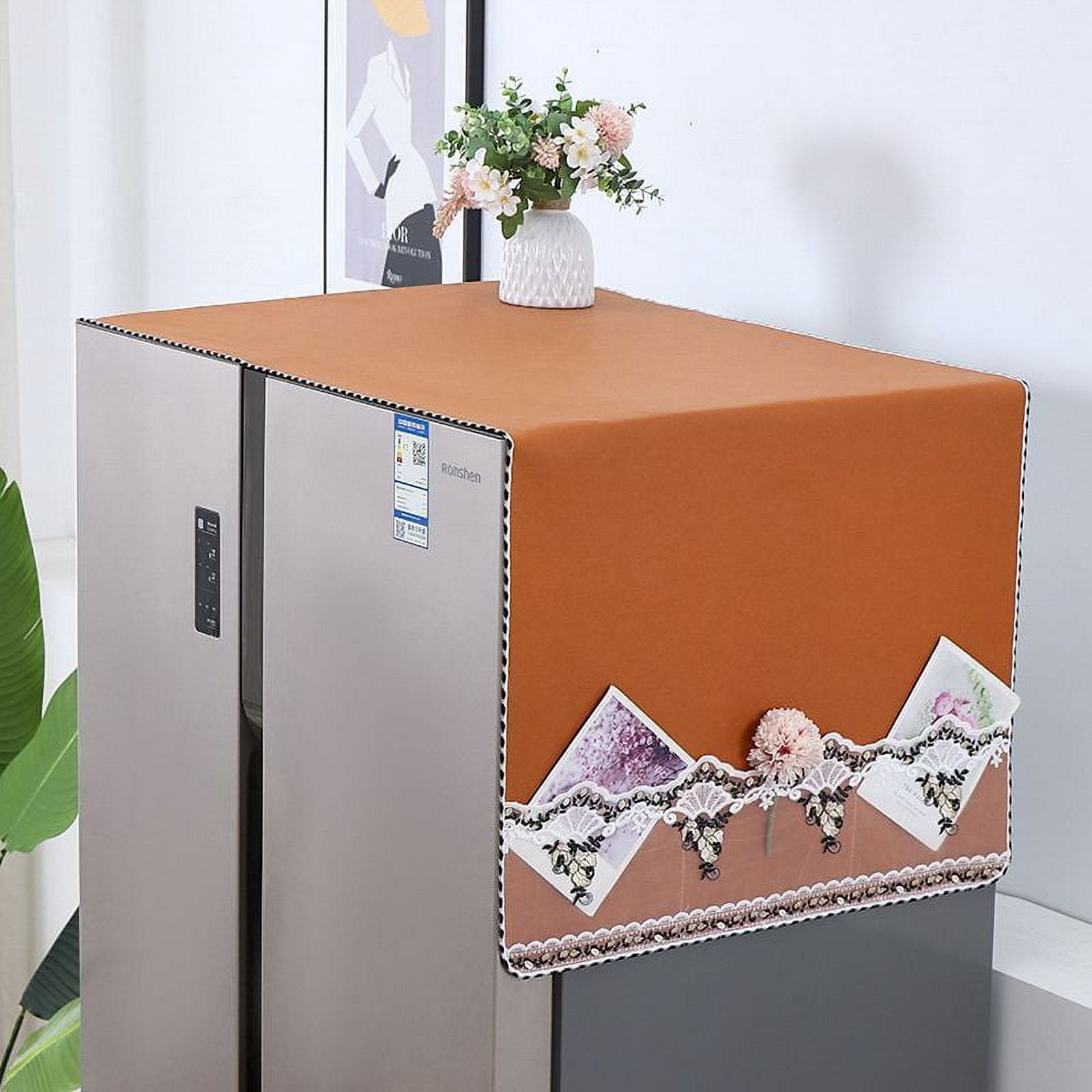 Namzi 1 piece double door refrigerator dust cover single door cover cloth washing machine microwave lace morning glory lace oil proof waterproof dust cover 180 * 70cm (orange)
