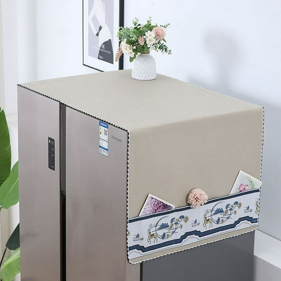 Namzi 1 piece double door refrigerator dust cover single door cover cloth washing machine microwave oven oil proof waterproof dust cover 170 * 60cm (light brown)
