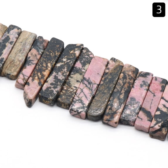 Namzi 1 piece pink textured natural stone raw stone scattered beads irregular flat long horizontal hole DIY bead bracelet necklace accessories decoration