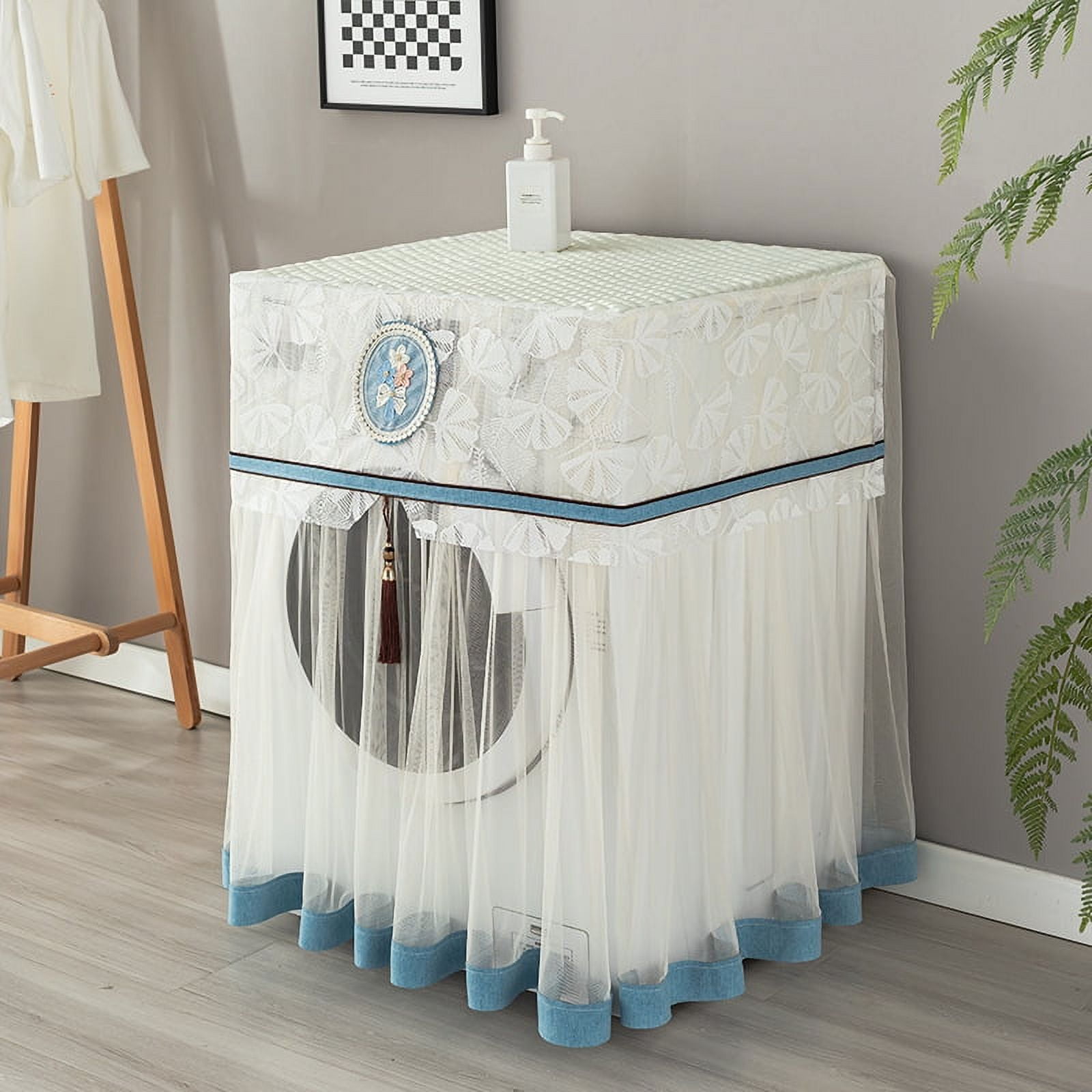 Namzi 1 piece washing machine dust cover new lace yarn washing machine dust cover household drum sun protection cover decoration 60 * 60 * 85cm (blue)
