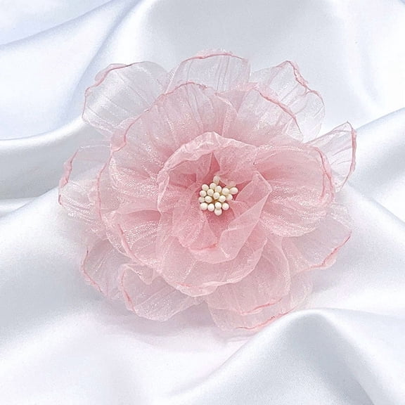 Namzi 10 PCS of Pink Organza Flowers Accessory Material,3.54 in Clothing Accessories,DIY Sewing Projects,Hand Stitched Shirts and Dresses Decoration,Headwear