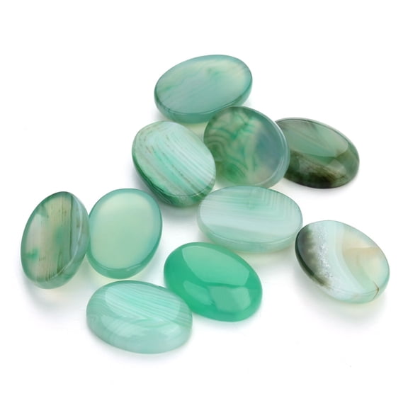Namzi 10-Pack DIY Stone Cabochons 1.3x1.8cm Natural Flat Back Gems for Home Decor Crafts,Jewelry,C25