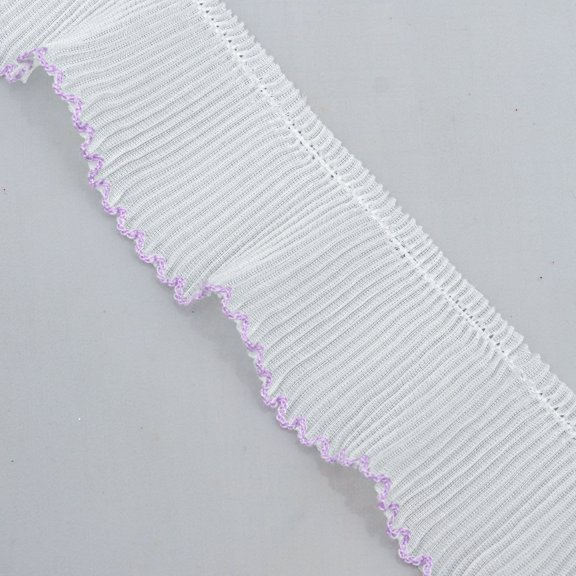 Namzi 10 Yards of Chiffon Pleated Lace Trimmings 1.97 Inches Wide,Purple Ruffled Fabric for Clothing Accessories,Pajamas,Skirt Hem,Pillowcases Trim,Home Textiles