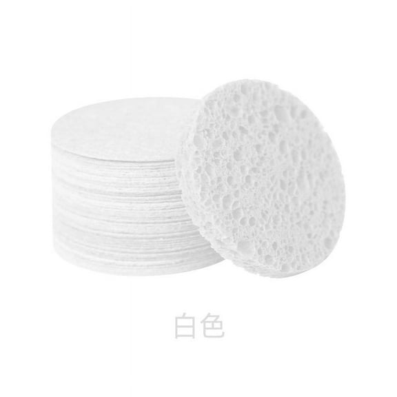 Namzi 10 pieces of natural biodegradable compressed wood pulp cotton facial cleanser, makeup remover, facial sponge, exfoliating tool, white cleaning sponge