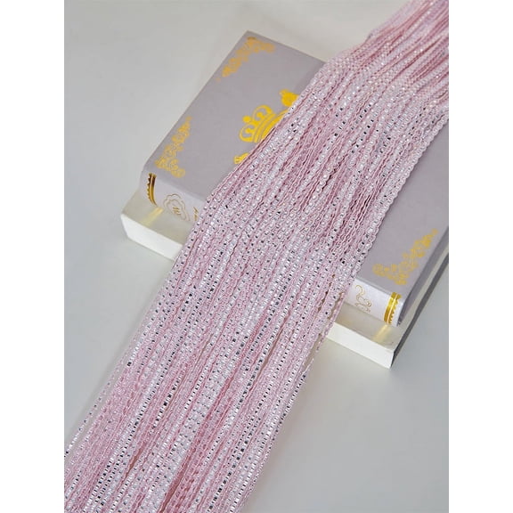 Namzi 100*200cm Sequin Curtain 1 Piece String Curtain for Door & Room Divider, Fringe Design Decorative Panel for Home,Pink