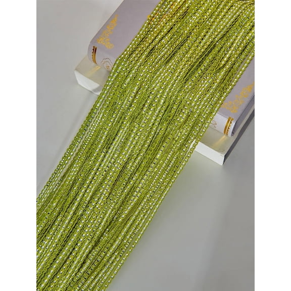 Namzi 100*200cm Sequin Curtain 2 Piece String Curtain for Door & Room Divider, Fringe Design Decorative Panel for Home,Green