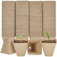 thumbnail image 1 of Namzi 100 Packs Square Peat Pots, 3.15 Inch Seed Starting Pots with Drainage Holes Square Nursery Pot,Biodegradable Eco-Friendly Round Plant Seed Starter Peat Pots Germination Seedling Trays, 1 of 4