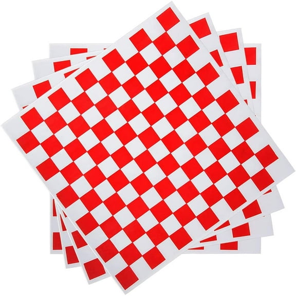 Namzi 100 Sheets Deli Paper Air Fryer Paper Disposable Sandwich Wrap Paper Basket Liner Grease Resistant Checkered Papers for Picnics, Kids Meal, Barbecue, Restaurants 12 in x 12 in