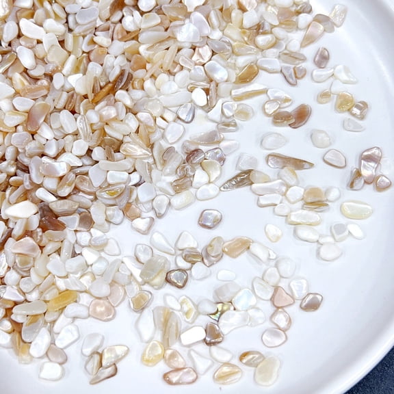 Namzi 100g Crushed Seashells Irregular Shell Slices for DIY Crafts, Picture Frames, Jewelry Making Home Beach Decor,Beige