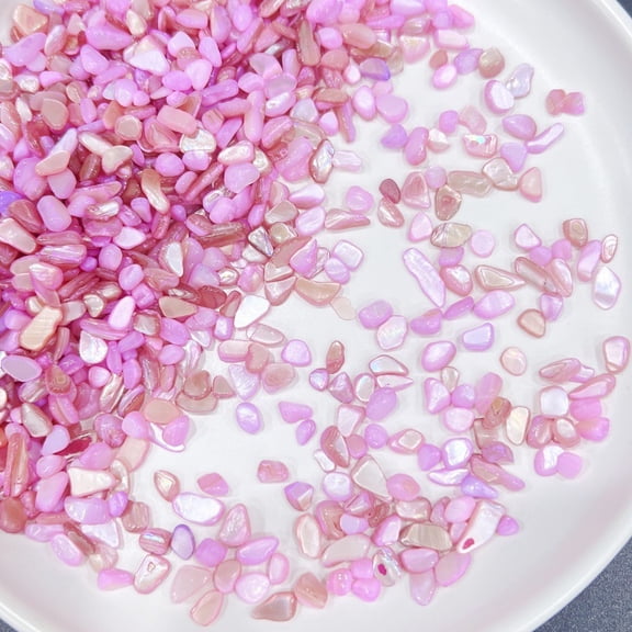 Namzi 100g Crushed Seashells Irregular Shell Slices for DIY Crafts, Picture Frames, Jewelry Making Home Beach Decor,Light Purple