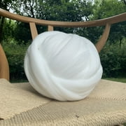 Namzi 100g Felting Wool Needle Felting Supplies for Beginners, Hand Spinning & Doll Making with Premium Wool Roving,White