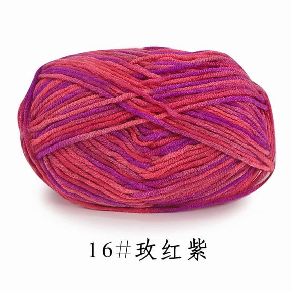 Namzi 100g Multi-Colored Knitting Yarn Cotton Hand Knitting Yarn Crochet Thread for DIY Crafts,Scarf,Multicolored 16