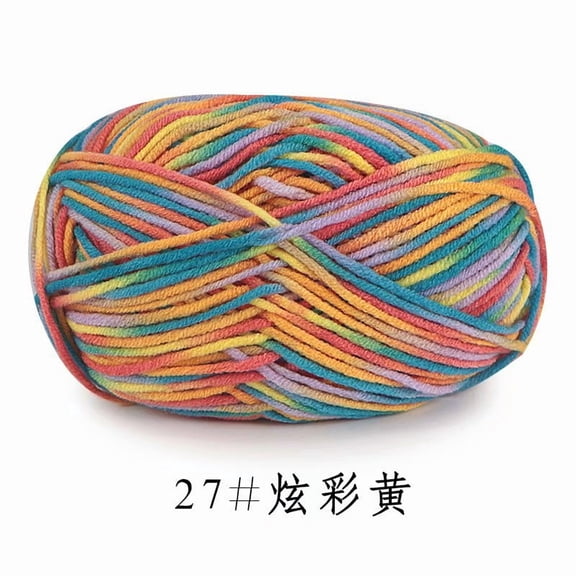 Namzi 100g Multi-Colored Knitting Yarn Cotton Hand Knitting Yarn Crochet Thread for DIY Crafts,Scarf,Multicolored 24