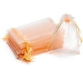 thumbnail image 1 of Namzi 100pcs 4x6 Inches Orange Organza Gift Bags with Drawstring Candy Bags Wedding Favors Bag Jewelry Pouches for Baby Shower Wedding Birthday Party Christmas, 1 of 4