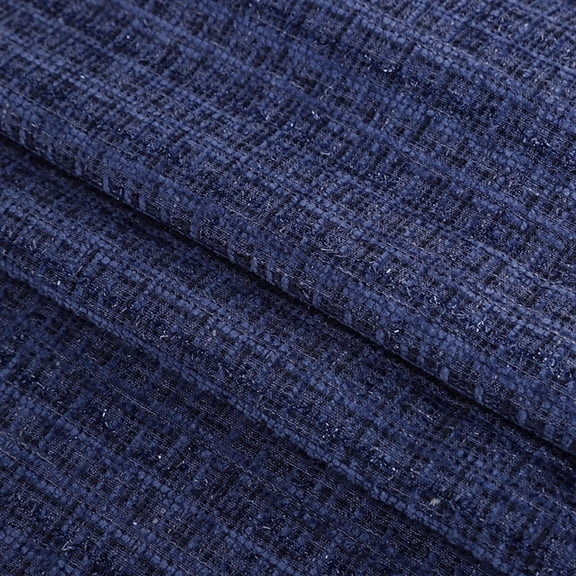 Namzi 100x148cm Tweed Fabric Heavy Duty Coarse Plaid Woven Fabric for DIY Sewing, Jackets, Skirts Quilting Projects,1 Piece,Dark Blue