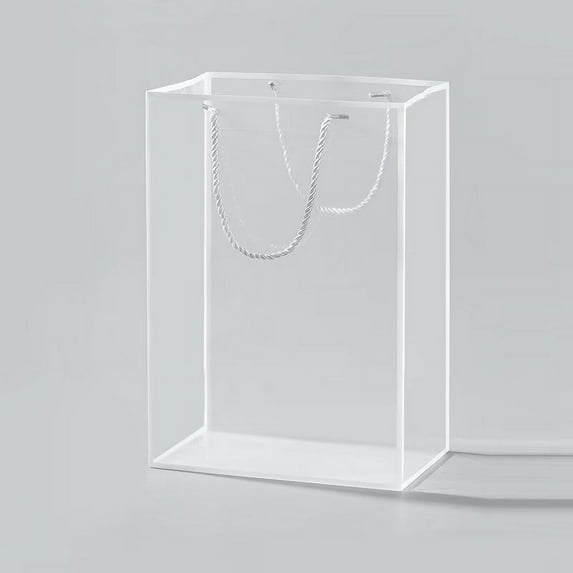 Namzi 10Pcs Clear Flower Bouquet Bags with Handles Transparent Floral Gift Presents Packaging Boxes Florist Flower Tote Bags for Mother's Day Wedding Birthday (White)