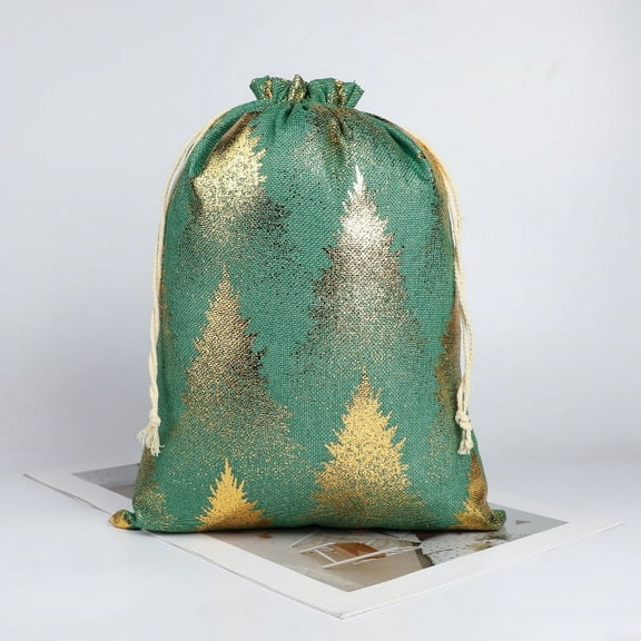 Namzi 10pcs Christmas Drawstring Gift Bags,Christmas Bags with Drawstring, Drawstring Christmas Gift Bags Drawstring, Gift Wrap Bags,Style B