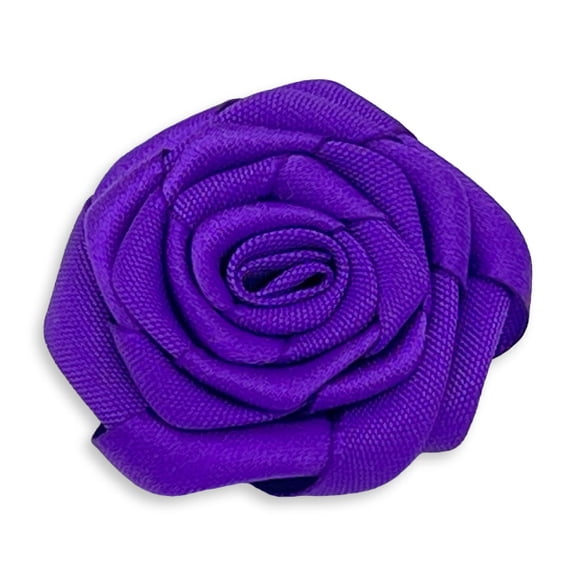 Namzi 10pcs Satin Rose Flowers 4.5-5cm Artificial Fabric Roses for Wedding Decor, DIY Craft Flowers, Handmade Cloth Roses,Dark Purple