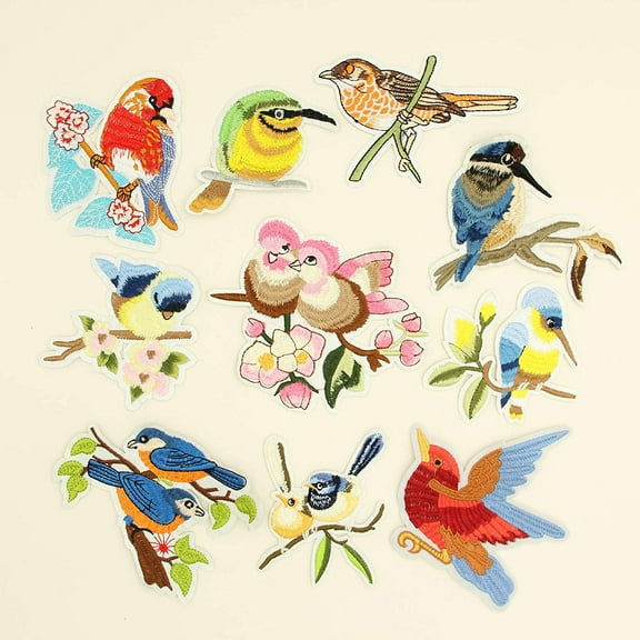 Namzi 11pcs Beautiful Swallow Birds Patches Embroidered Iron-on Appliques (Swallow Pair)