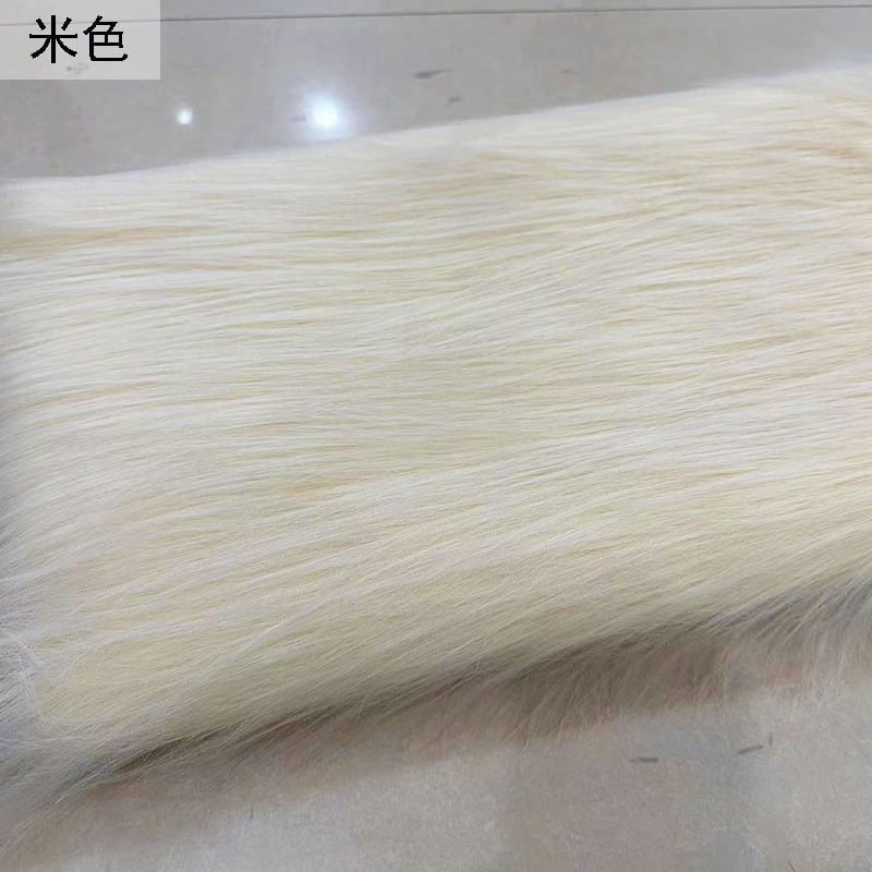 Namzi 12 cm Plush Fabric,Fluffy Faux Fur Fabric for DIY Craft Sewing Projects,Costume,Cuddly Doll,Carpet,Home Decoration,39*71 Inch,Beige