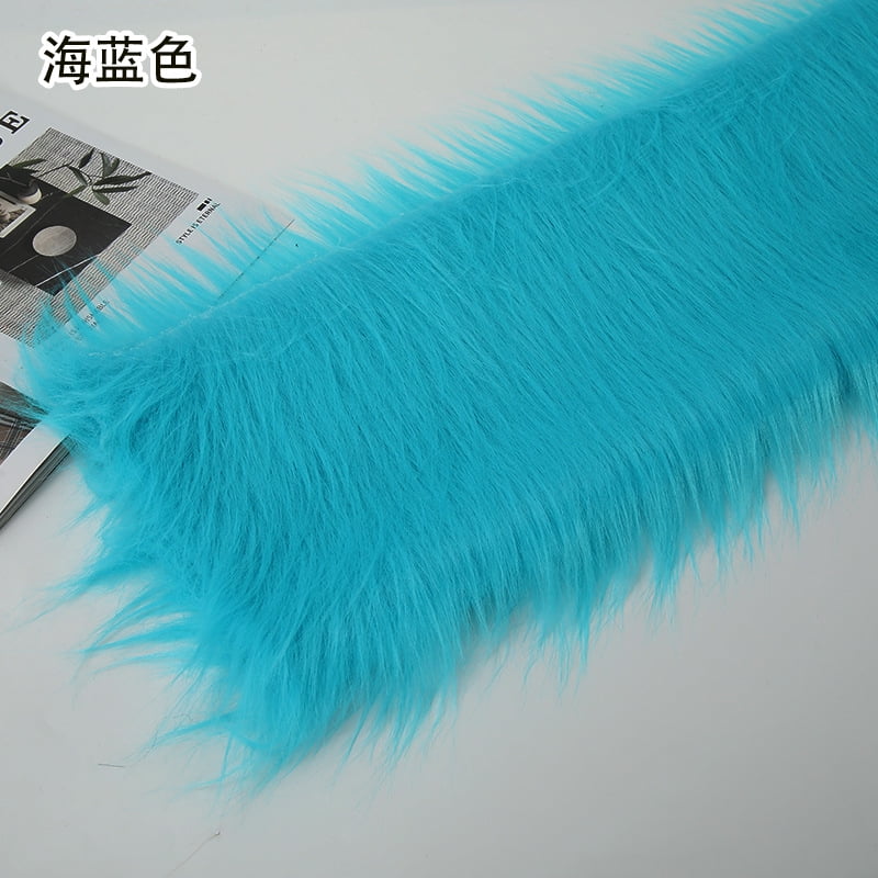 Namzi 12 cm Plush Fabric,Fluffy Faux Fur Fabric for DIY Craft Sewing Projects,Costume,Cuddly Doll,Carpet,Home Decoration,39*71 Inch,Blue A