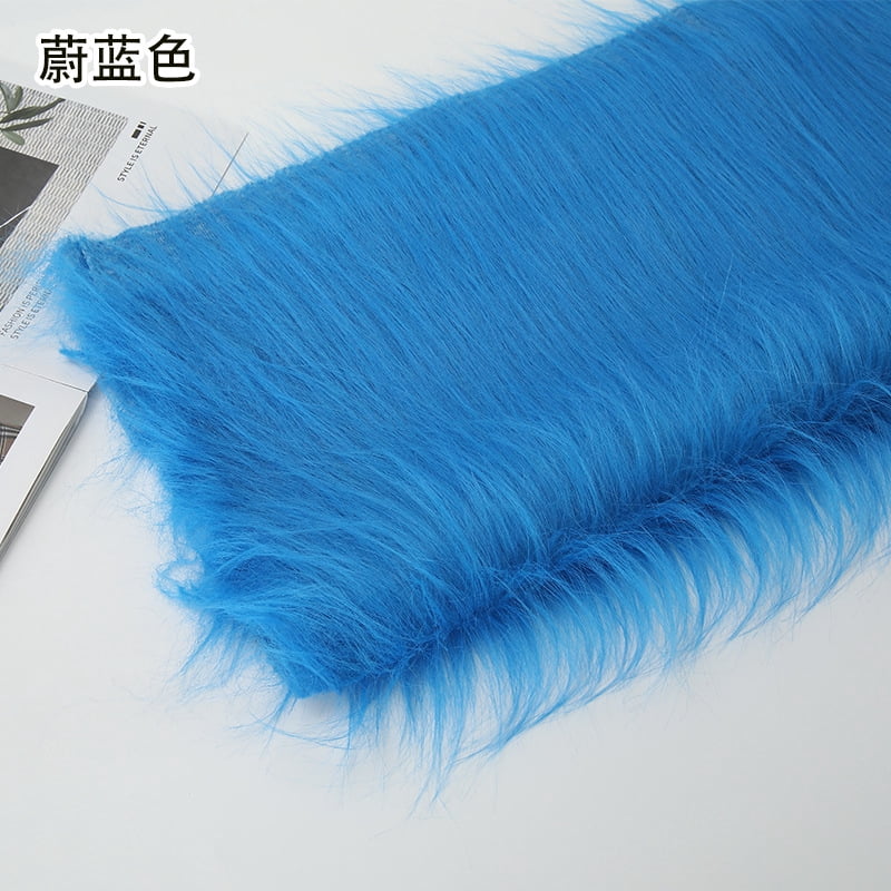 Namzi 12 cm Plush Fabric,Fluffy Faux Fur Fabric for DIY Craft Sewing Projects,Costume,Cuddly Doll,Carpet,Home Decoration,39*71 Inch,Blue C